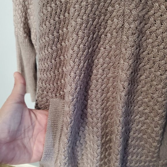 East Adeline Light Mauve Cowl Neck Sweater with Kangaroo Pocket, XL - Picture 2 of 8